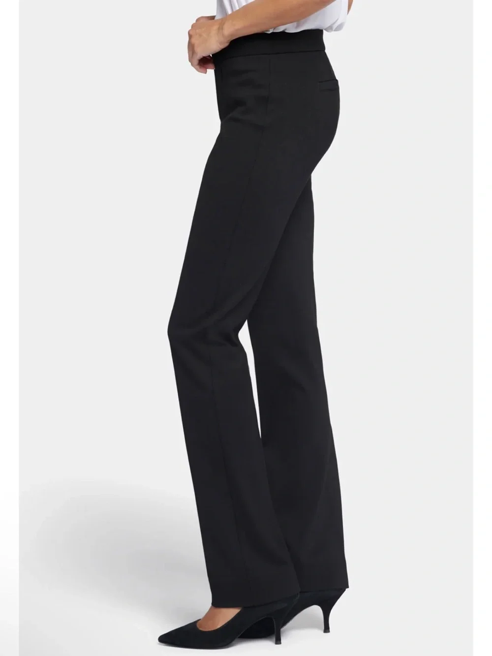 NYDJ Trouser Pants Lift Tuck Technology Black Ponte Knit Bootcut Size 4
